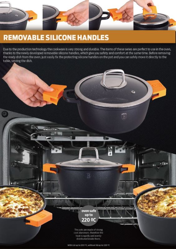 Kastról 2,2 L s granitovým povrchom 20cm Berlingerhaus Granit Diamond Line BH-1094N