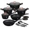Sada hrncov s mramorovým povrchom 15 dielna Berlingerhaus Black Rose Collection BH-8234