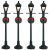 Pouličné osvetlenie Lemax 64498 Plynové pouličné lampy s vencom, 4 dielny set