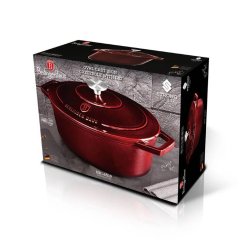 Ťažký liatinový oválny hrniec s vekom 5,56 L Berlingerhaus Burgundy Collection BH-6519