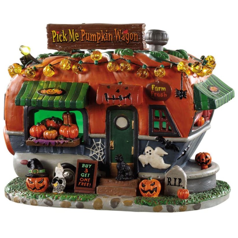 Lighted Building Lemax 95444 Pick Me Pumpkin Wagon