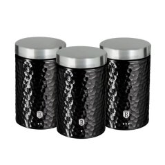 Dózy na potraviny 3 ks Berlingerhaus Black Silver Collection BH-6712 z nehrdzavejúcej ocele