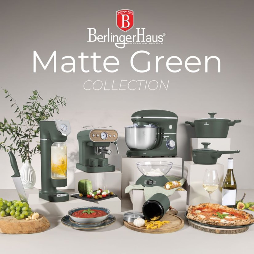Plytký kastról 4,5 L s pokrievkou 30 cm Berlingerhaus Matte Green Collection BH-8199
