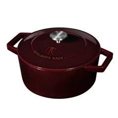 Ťažký liatinový hrniec s vekom Ø 24 cm 4,35 L Berlingerhaus Burgundy Collection BH-6497