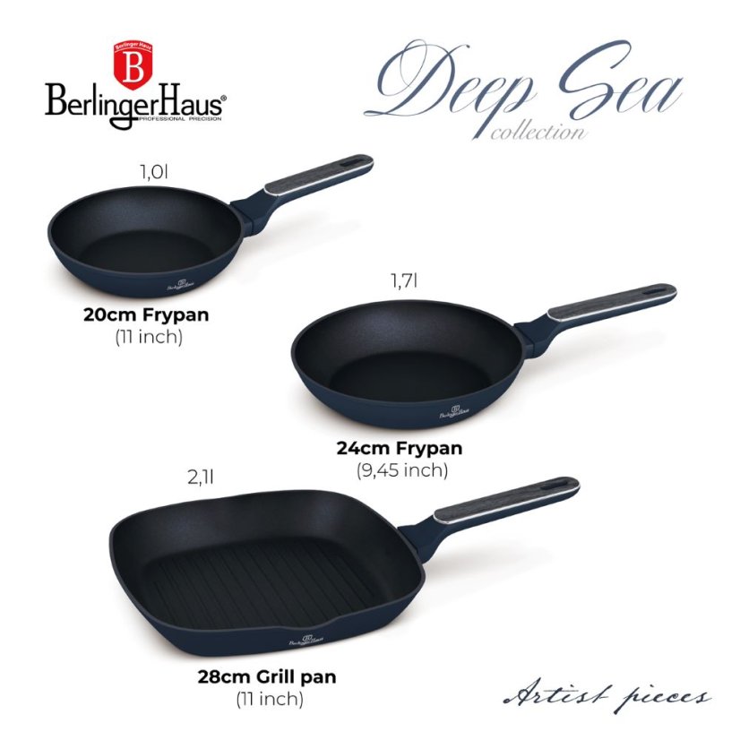Sada 3 pánví Berlingerhaus Deep Sea Collection BH-8380