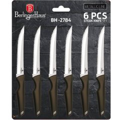 Steakové nože 6 dielna sada Berlingerhaus Shiny Black Edition BH-2784