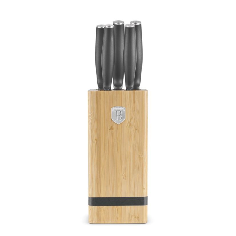 6 pcs knife set with bamboo stand Berlingerhaus Anthracite Collection BH-2968