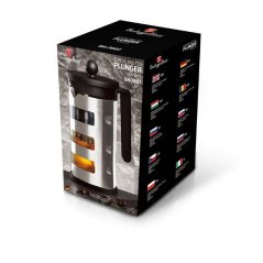 Kanvica na kávu a čaj 1000 ml s nerezovým sitkom - piestom Berlingerhaus Black Silver Collection BH-7807