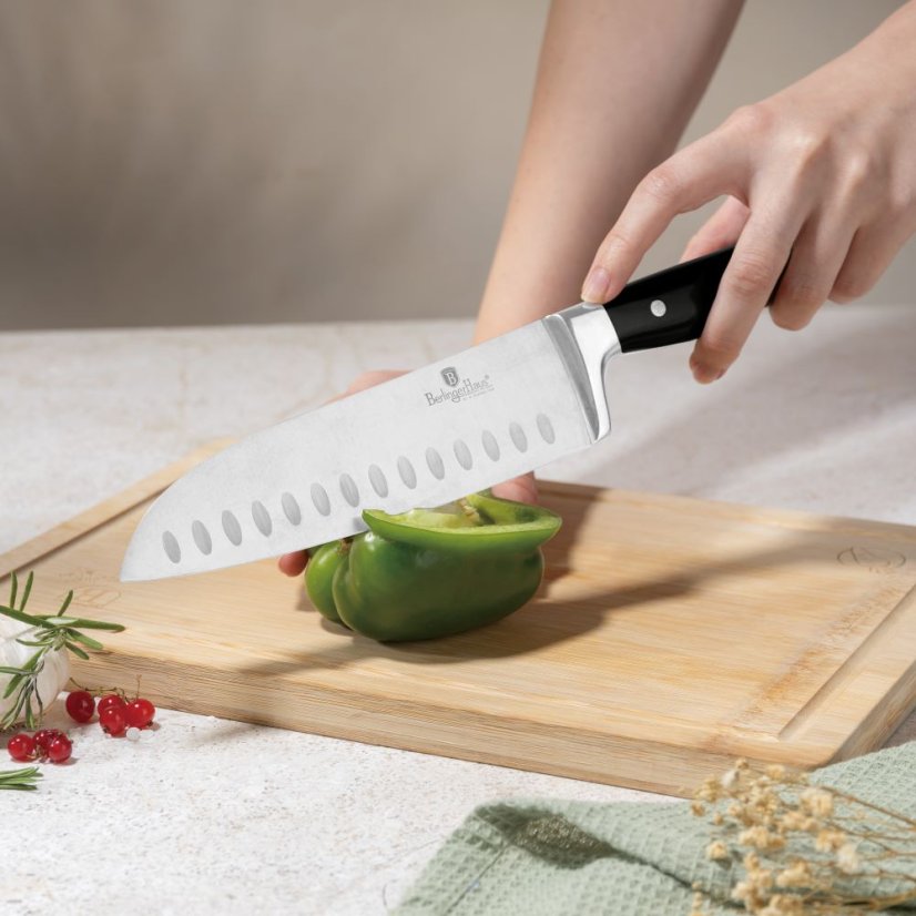 Sada kuchyňských nožů s bambusovým stojanem 6 dílná Berlingerhaus Matte Black Collection BH-3136