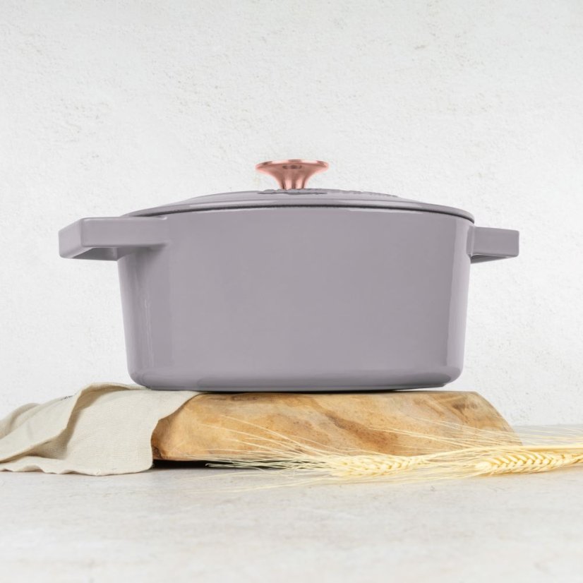 Ťažký liatinový hrniec s vekom Ø 24 cm 4,35 L Berlingerhaus Taupe Collection BH-6525