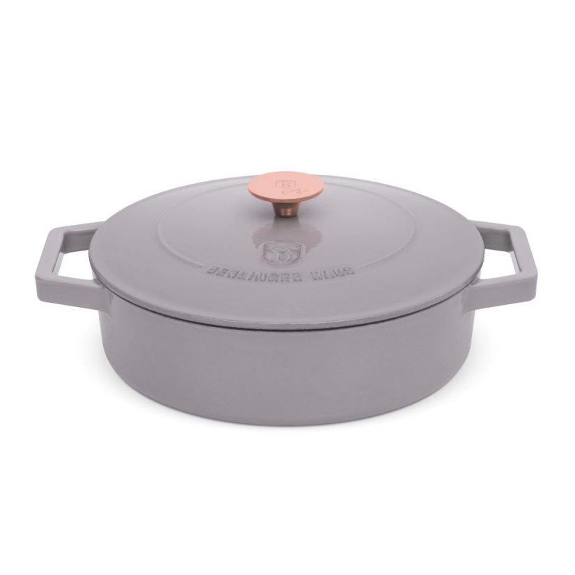 Ťažký liatinový hrniec s vekom Ø 26 cm 2,57 L Berlingerhaus Taupe Collection BH-6527