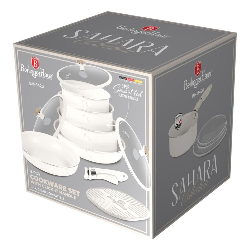 13 pcs cookware set Berlingerhaus Sahara Nordic Collection BH-8420