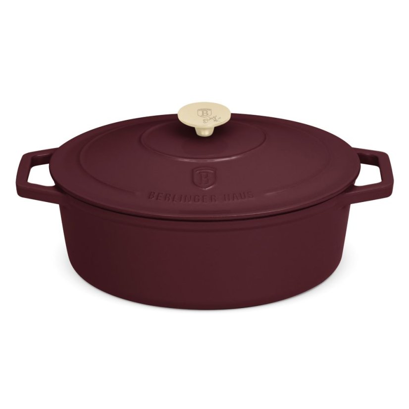 Ťažký liatinový oválny hrniec s vekom 4,65 L Berlingerhaus Leonardo Collection BH-6543