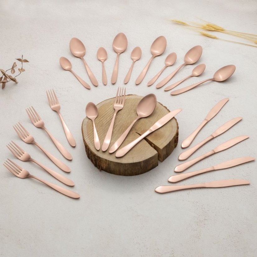 Příbor sada 24 kusů Berlingerhaus Metallic Line Special Rose Gold BH-3076