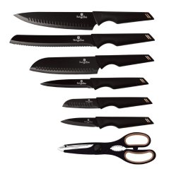 Sada kuchynských nožov s nožnicami 7 dielna Berlingerhaus Black Rose Collection BH-2688
