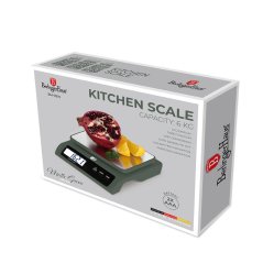 Digitálna kuchynská váha nosnosť 6 kg Berlingerhaus Matte Green Collection BH-9919