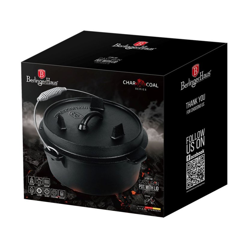 Ťažký liatinový holandský hrniec s vekom Ø 25 cm 4L Berlingerhaus Strong Mold Seria LP-BH-192