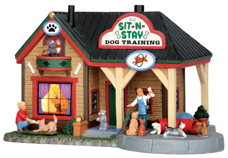 Lighted Building Lemax 55944 Sit-N-Stay Dog Training