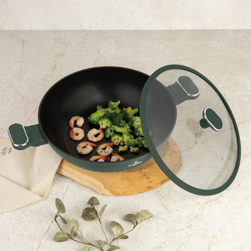 Wok s pokrievkou 30 cm Berlingerhaus Matte Green Collection BH-8160