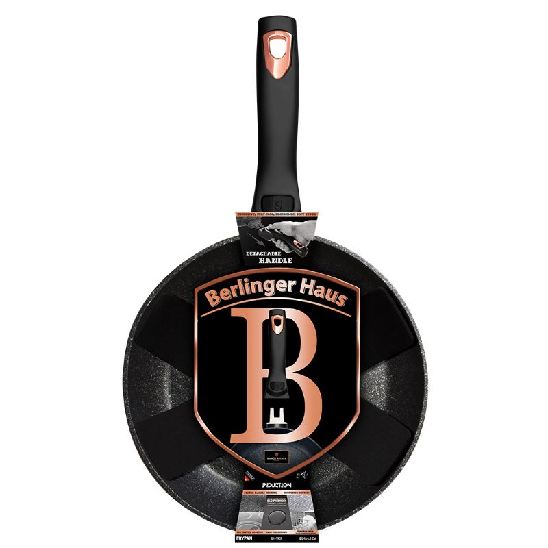 Panvica Ø 28 cm s odpojiteľnou rukoväťou a mramorovým povrchom Berlingerhaus Black Rose Collection BH-1952